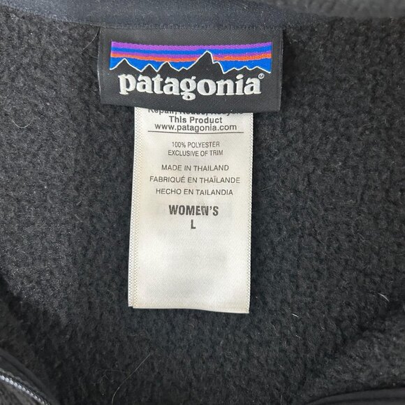 Patagonia Better Sweater Womens L Black 1/4 Zip Pullover Outdoor Fleece Jacket - Picture 6 of 8